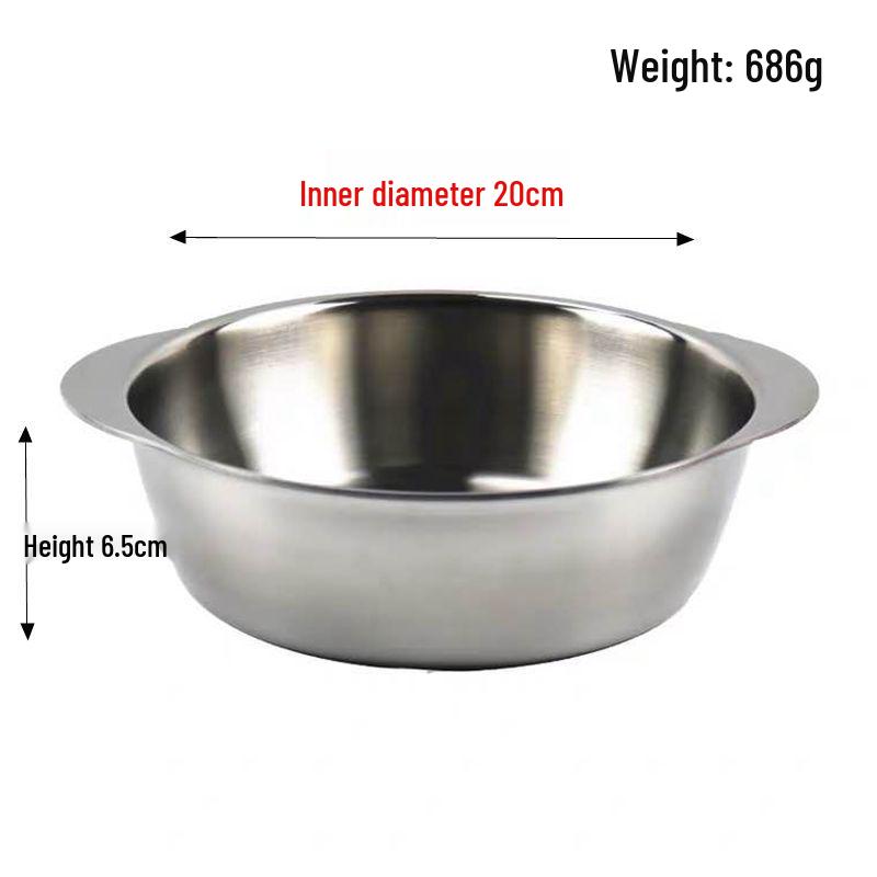

Stainless Steel Dough Kneading & Fermentation Basin - Thickened Flat-Bottom Pot for Induction Cookers