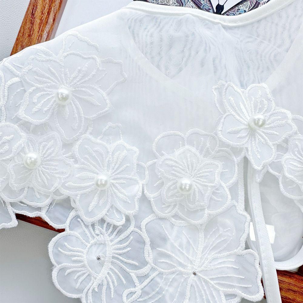 Organza Flower Fake Collar Exquisite Lace Neckline Shoulder Decoration Fake Collar Women/girls