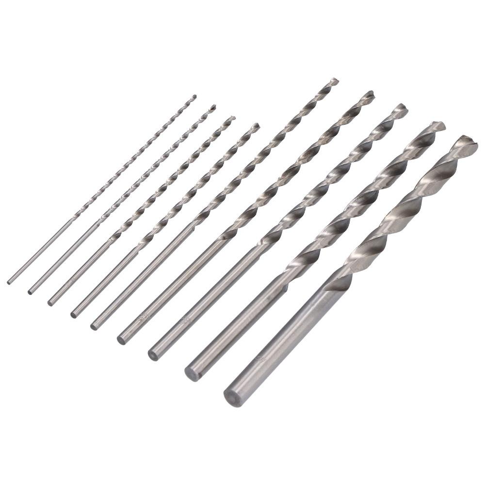 9pcs 200mm Length High Speed Steel Drill Bits 9Pcs Set Twist Drill Bit Set For Steel