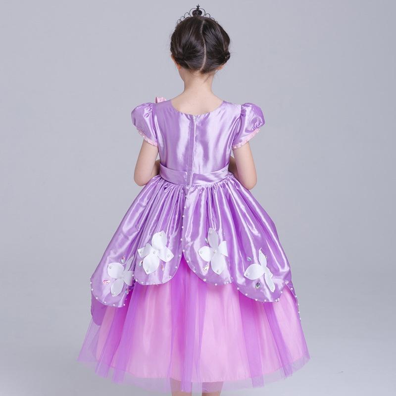 Encantador Vestido Deluxe da Sofia a Primeira Fantasia de Princesa Sofia Vestido Longo em Roxo