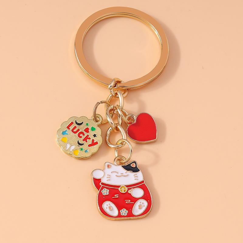 Cartoon Animal Dog Keychain Enamel Love Heart Charms Keyrings for Car Key Souvenir Gifts for Women Men Handbag Key Chains