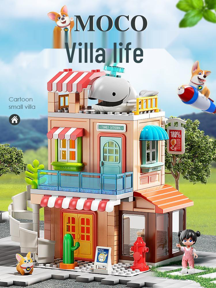 Feile Large Particle Villa Building Blocks for Kids - Creative Pretend Play Set for Kindergarten Boys and Girls.