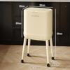 Trash Can Kitchen Large Capacity with Lid Press-type No Bend Over Movable Bathroom Living Room Trash Can