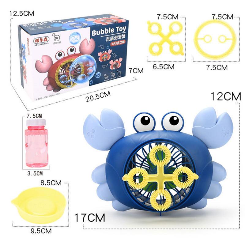 Stroj na bubliny Krabí stroj na bubliny Pro děti Automatický výrobník bublin Elektrický ventilátor Pro chlapce Dívky Hry Zahrada Venkovní Dárky Hračka