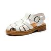 fashion Summer New Fashion Leather Casual Baotou Women's Flat Sandals Personality Trend Retro Woven Hollow Roman Casual Sandals