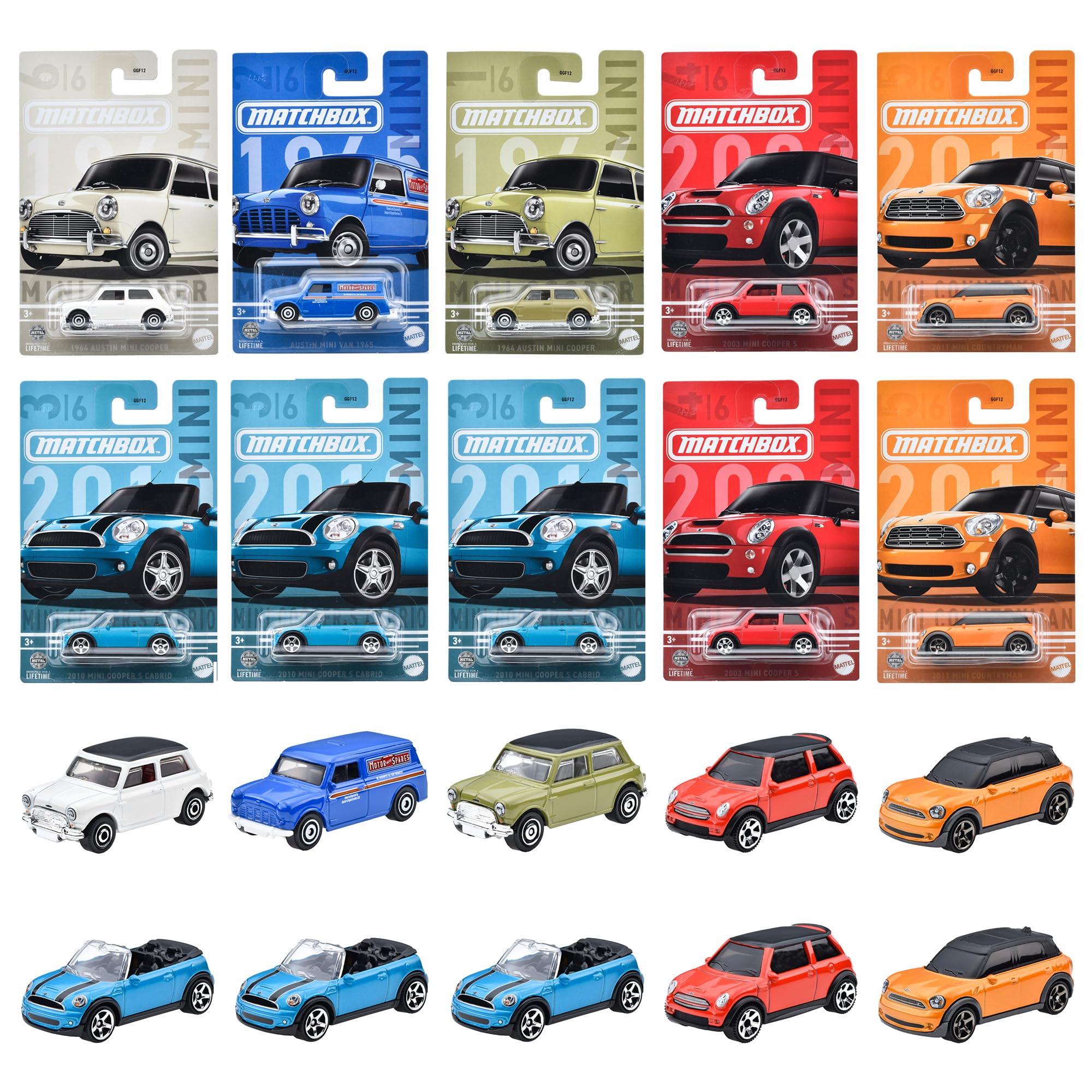 

Ассортимент MINI из спичечных коробков, состоящий из 10 мини-автомобилей разной возрастности и - - [Коробка продана] [3 шт.] 987B-GGF12