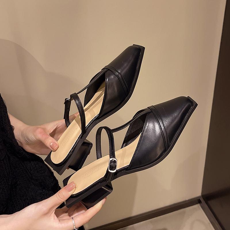 Sexy muldyr med høye hæler, dametøfler i skinnsåle, tøfler med spiss tå, plattform, muldyr Slip-on-sko Kvinne