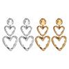 Bold Love Shape Textured Alloy Earrings Versatile Jewelry Accessory Trendy Casual Or Formal Occasions