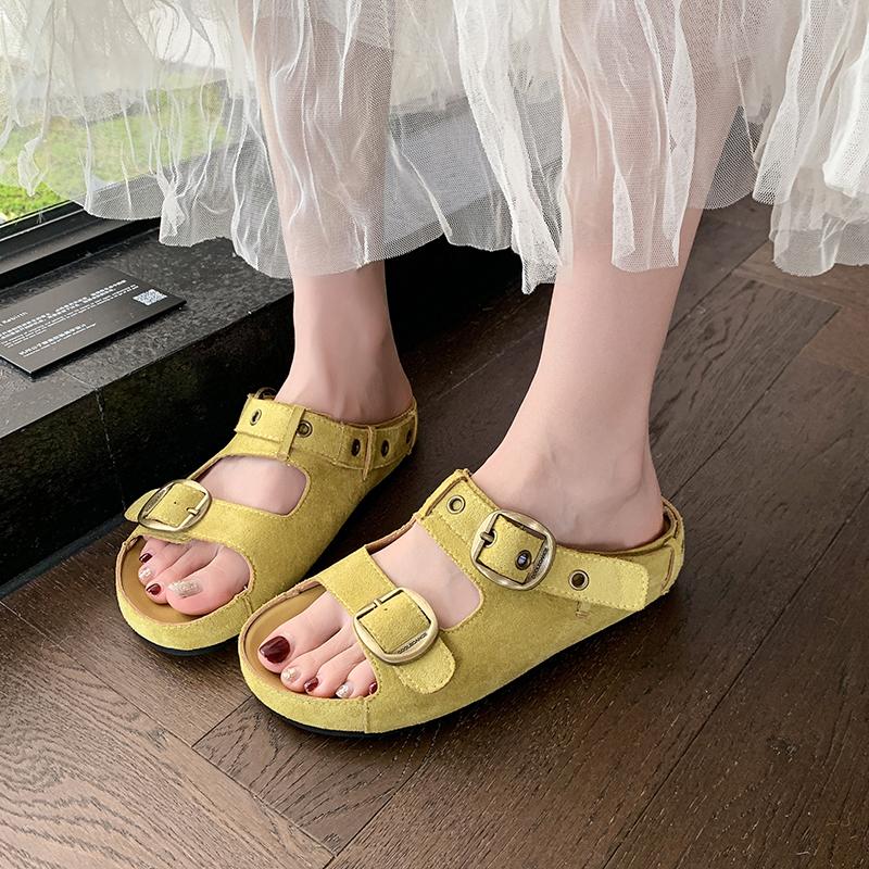Sandalo Birken rosa lussuoso da donna design di marca pelle scamosciata ecopelle cinturino con fibbia sandali da donna estate casual suola spessa scarpe mule