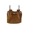 Tory Burch Romy Gold Hardware Split Cowhide Leather Crossbody Tote Bag Women's Brown