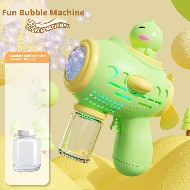 Unicorn Cartoon Stickers Electric Bubble Gun, Porous Automatic Soap Blower With Lights, Outdoor Summer Party Toy Holiday Gift