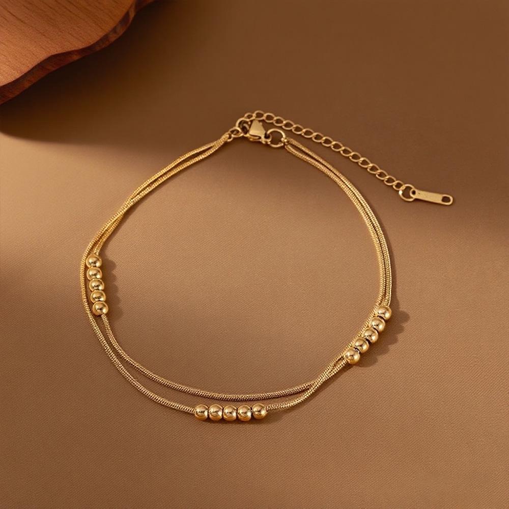 2025 Women's Titanium Steel Anklet – Light Luxury, 18K Gold-Plated, Fade-Resistant