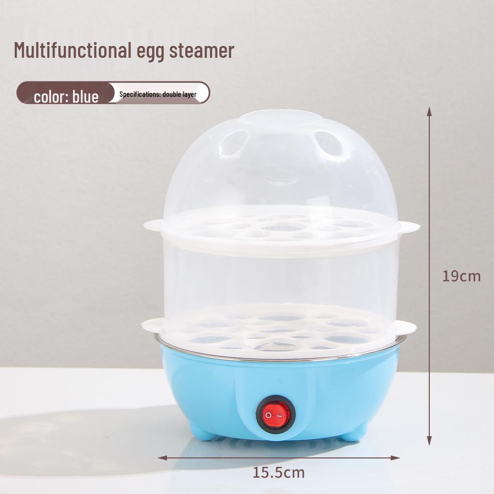 Compact Multi-Functional Egg Cooker: Single-Layer Steamed Egg Machine for Dorm Breakfasts, Anti-Dry Burning Feature
