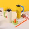 Large Capacity Fashion Straw Cup: 304 Stainless Steel Insulated Handle for Convenient Outdoor and Car Use