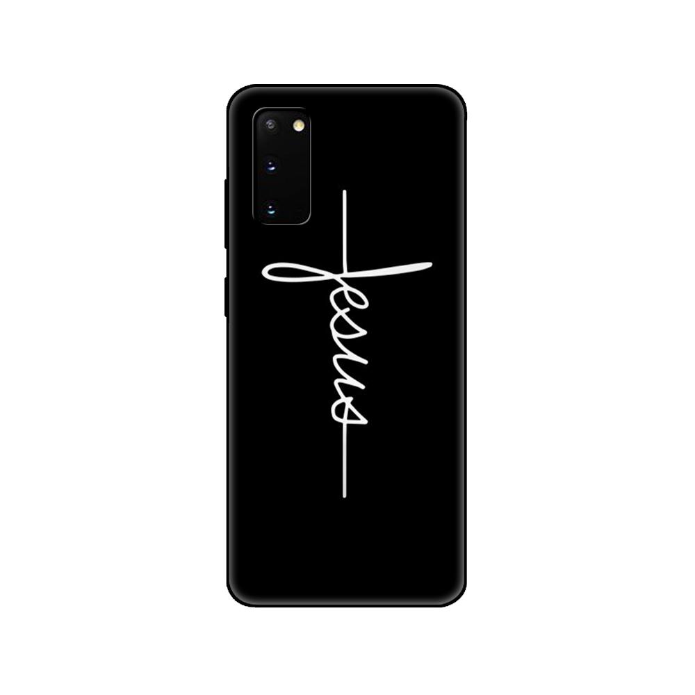 Black tpu Case For Samsung galaxy S20 /S20 PLUS/S20 ultra/S20+ /S20FE back cover  Faith Christian Religious Jesus text art