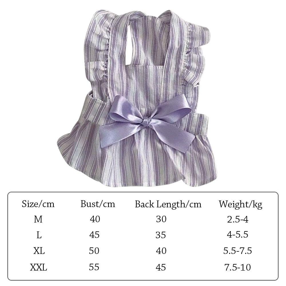 Summer Striped Bows Pet Dresses Small Dogs Breathable Dog Clothes Cute Soft Cat Puppy Clothes