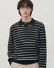 WORK ON BODY OFF Easyon Semi-Overfit Striped Collar Knit [Black]