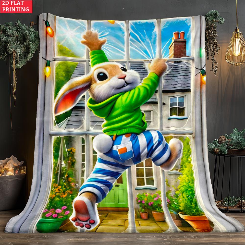 

Happy Easter thin Flannel Blanket for Bedrooms,Living Rooms,Sofas Blankets,Lunch Breaks,Picnics,blankets fluffy blanket 130x150cm