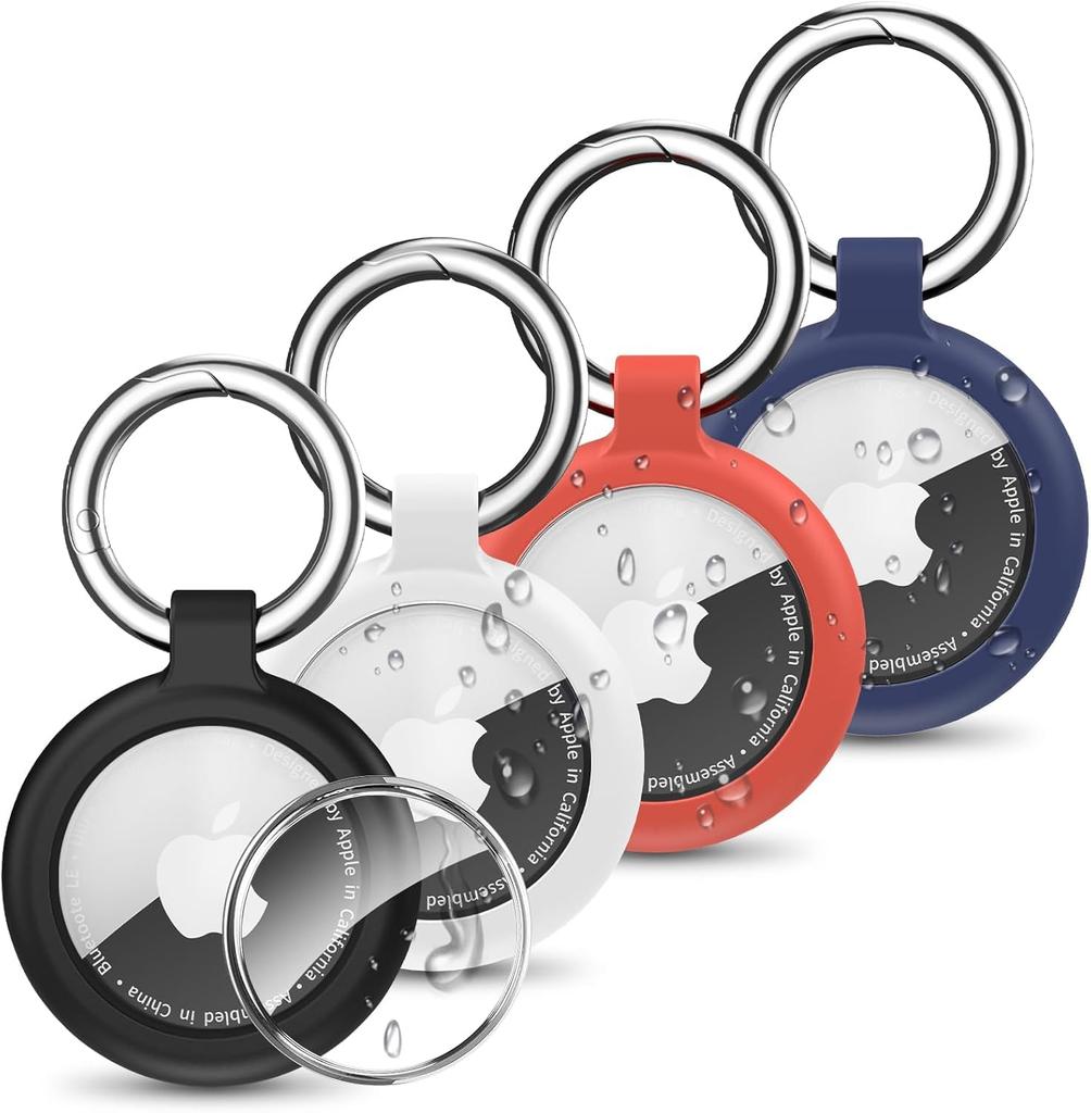 PAIFIEVD AirTag Waterproof Case with Keychain, Made of TPU, Full Protection, Portable, Shockproof, and Scratch-Resistant, Hangs On Car Keys, Purse,