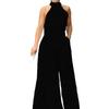 European and American Fashion: New Style Sexy Print Round Neck Women's Jumpsuit