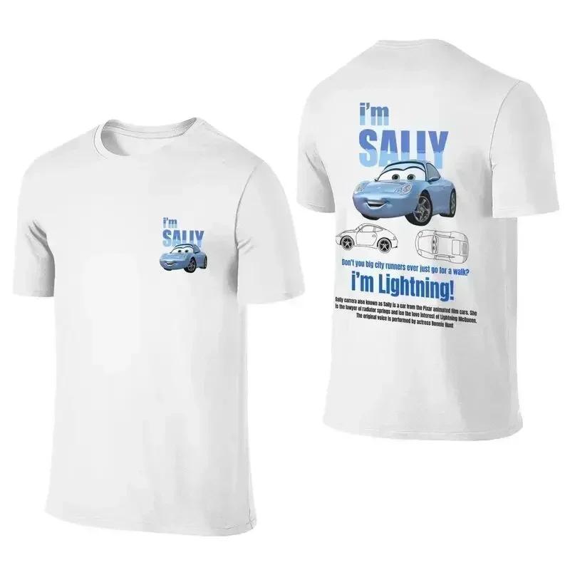 Family Summer Men's Women's Sally I'm Lightning Cars McQueen Graphic T-Shirt Accessories Fun Cotton Couple Top Kids T-Shirt