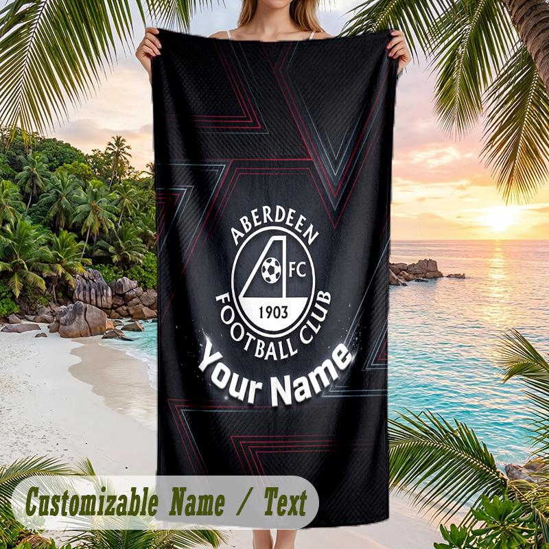 Beach Towel Aberdeen FC Print Custom Name Text Soft Towel for Swimming Pool