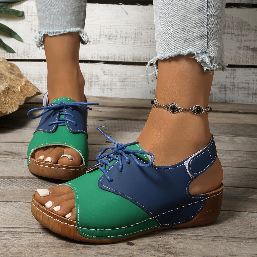 Fashion Women's Mix Color Wedge Sandals 2025 Summer Lightweight Platform Sandals Woman Plus Size 43 Thick Bottom Beach Shoes