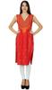 Bimba Womens Sleeveless Straight Cotton Kurta Printed Kurti Indian Summer