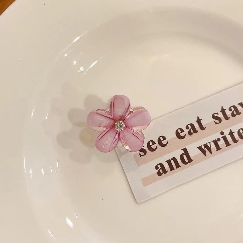 10pcs Crystal Flower Hair Clip Rhinestone Alloy Hair Clip Suitable For Sweet Summer Side Clip Hairstyle Accessories For Girls