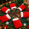 20/1Pcs Christmas Red Velvet Bags Candy Snack Gifts Drawstring Pouch Bag Jewelry Packaging Bags Christmas New Year Decorations