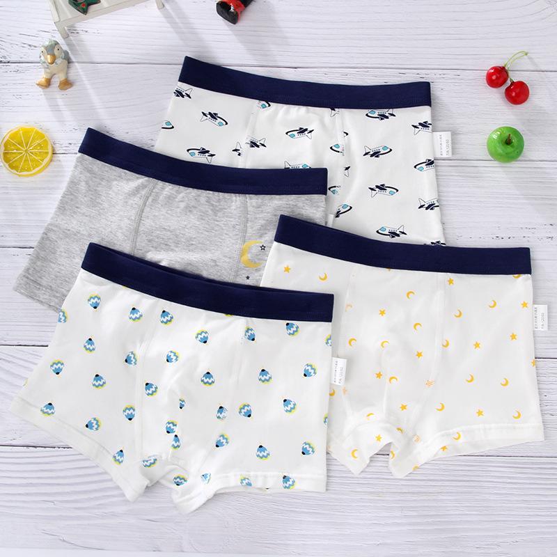 4 Pz/lotto Ragazzi Biancheria Intima di Cotone Bambini Boxer Bambino Bambini Mutandine Slip per Ragazzo Adolescente Mutande 2-12 Anni