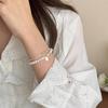 Sterling Silver Personalized Pearl Bead Bracelet for Women - Simple, Fashionable, Stackable Geometric Hand Jewelry.