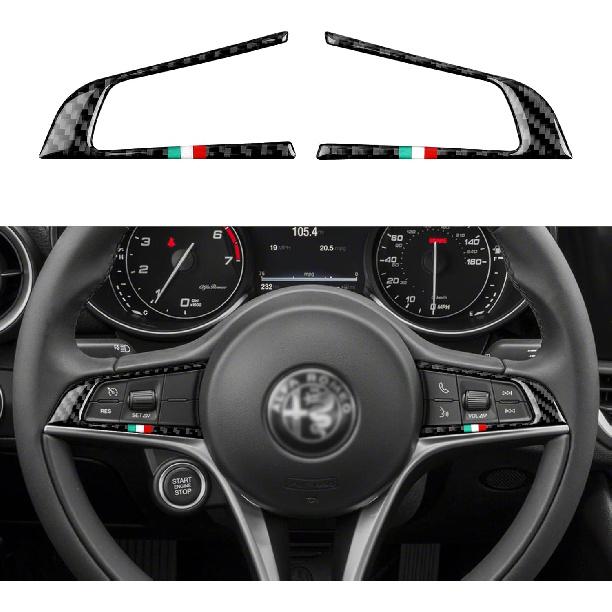 4PCS Car Inner Door Bowl Cover Trim Carbon Fiber Sticker Decal fits for Alfa Romeo Giulia Stelvio Tonale 2016 2017 2018      2024 2025 2026 Interior