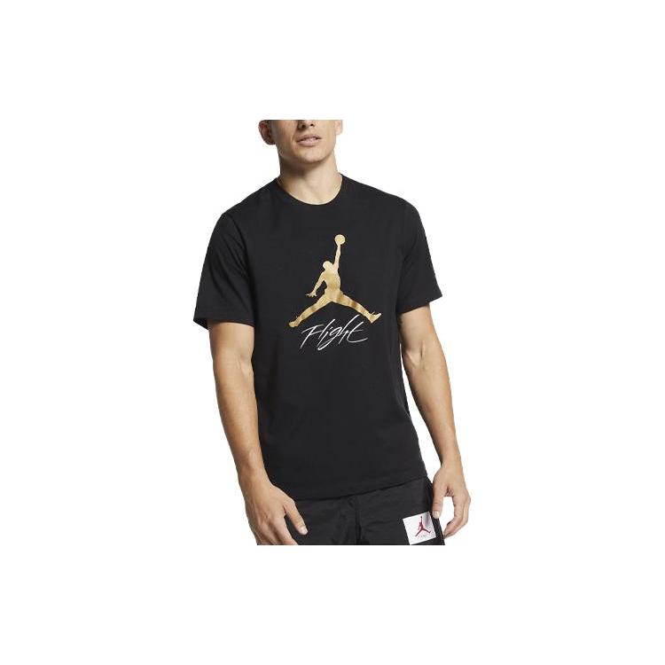 Jordan Flight T Shirts Men s Black Crew Neck Moderate Straight Fit AO0664-011 XL
