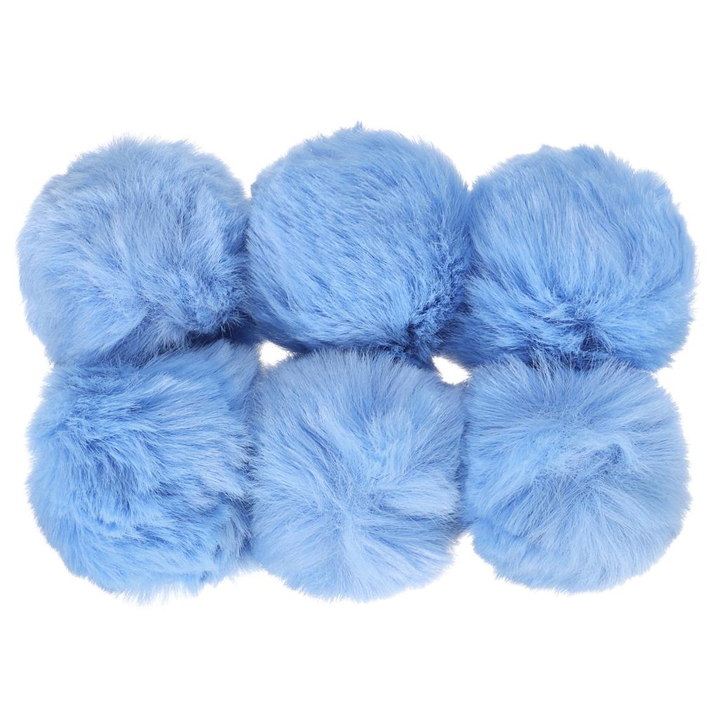 6/12pcs Faux Fur Pom Poms for Hats Fluffy Soft Fur Poms Balls for Keychain Knitting Hats DIY Scarves Gloves Bag Christmas