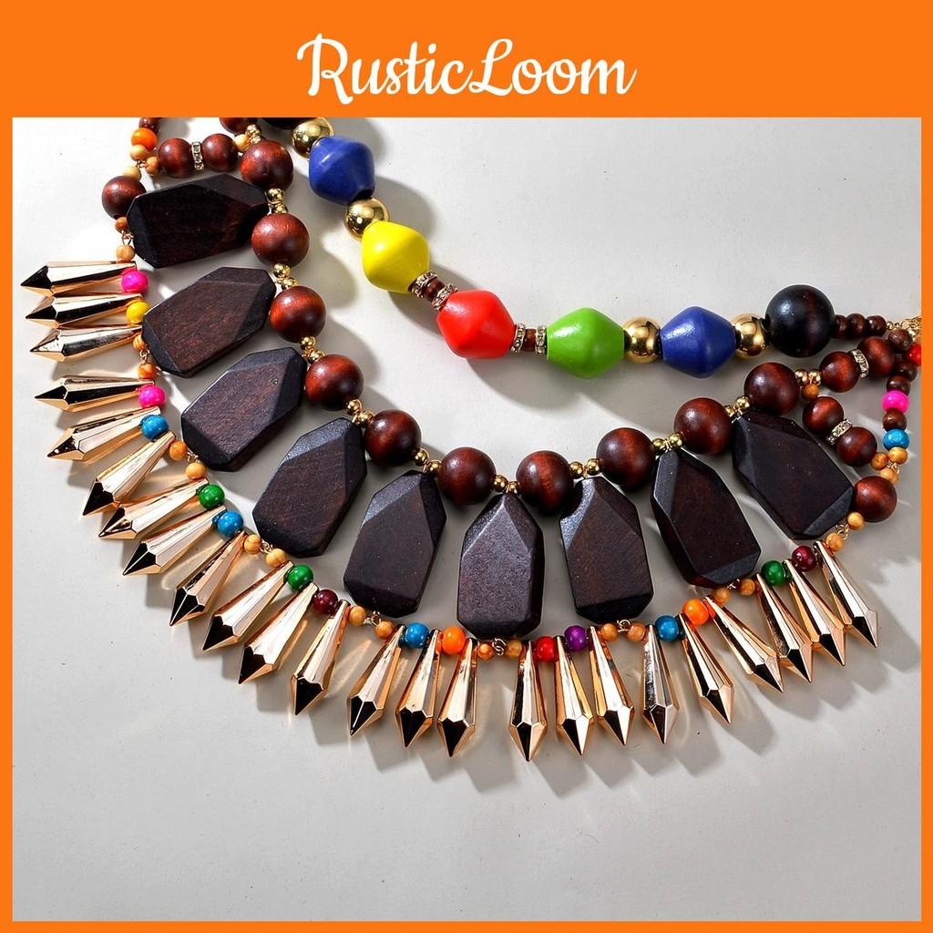 Bohemian Style Unisex Beaded Jewelry Set With Alloy Pendant And Drop Shapes For Wardrobe Summer