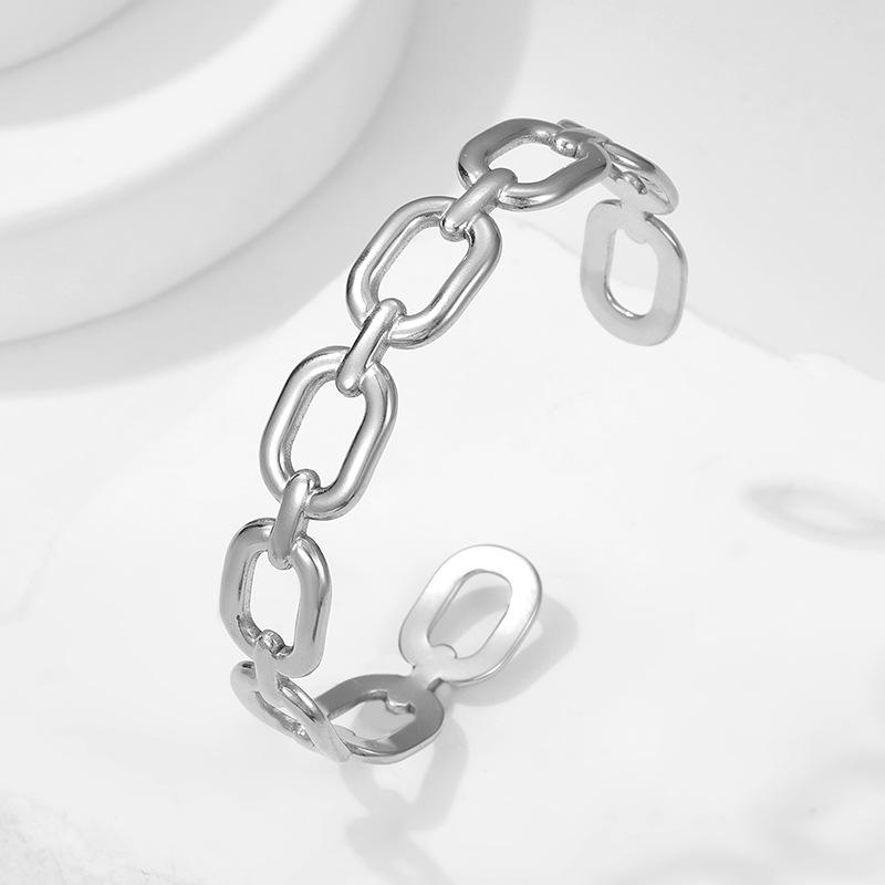 Hypoallergenic Minimalist Bracelet Female Simple Stainless Steel Open Bracelet Individual Cold Wind Niche Does Not Fade