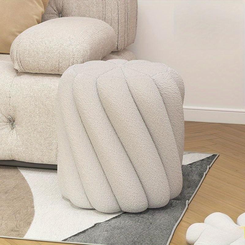 Soft Faux Fur Fluffy Vanity Chair Round Stool Wooden Makeup Stool for Girls Bedroom Living Room Home Nail Salon Seat StylishCozy