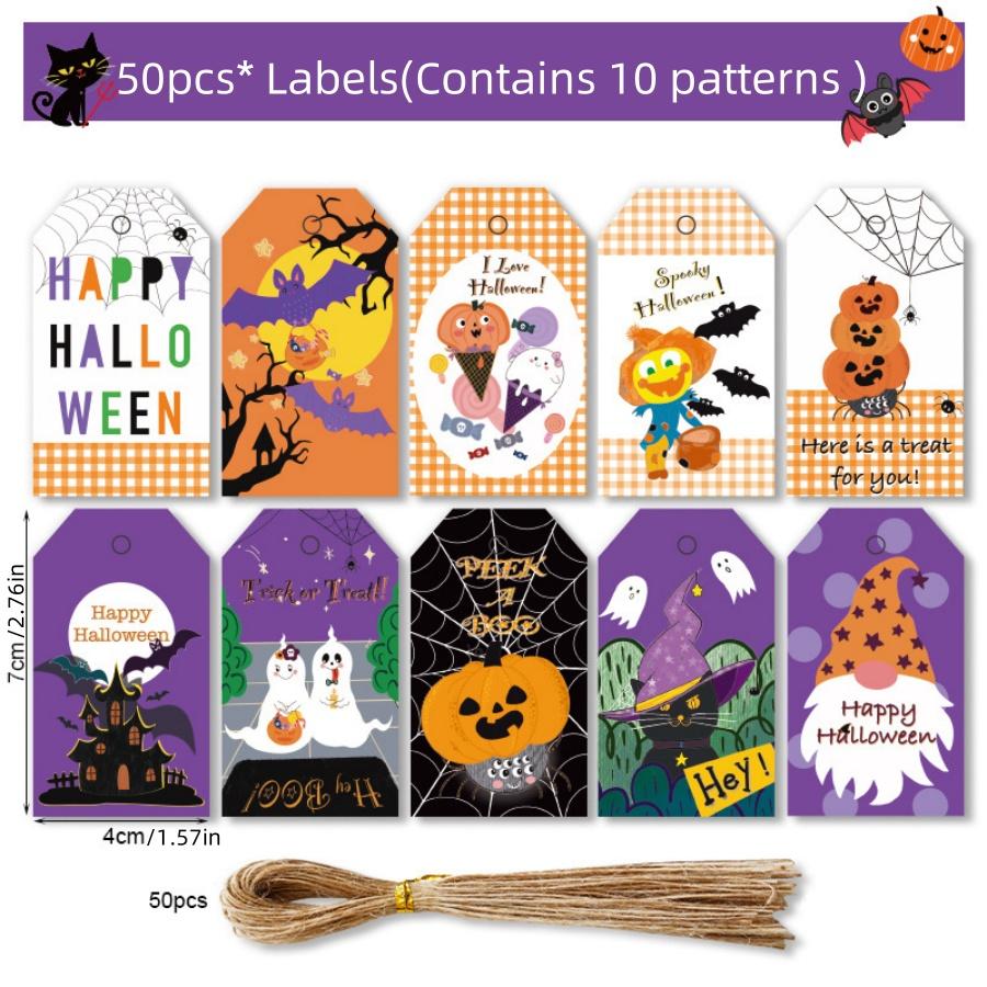 

50 шт. Хэллоуин Бирка Вечеринка Выпечка Конфетная Коробка Украшение Бирка Праздничная Подарочная Упаковка Пакет Украшение Открытка S