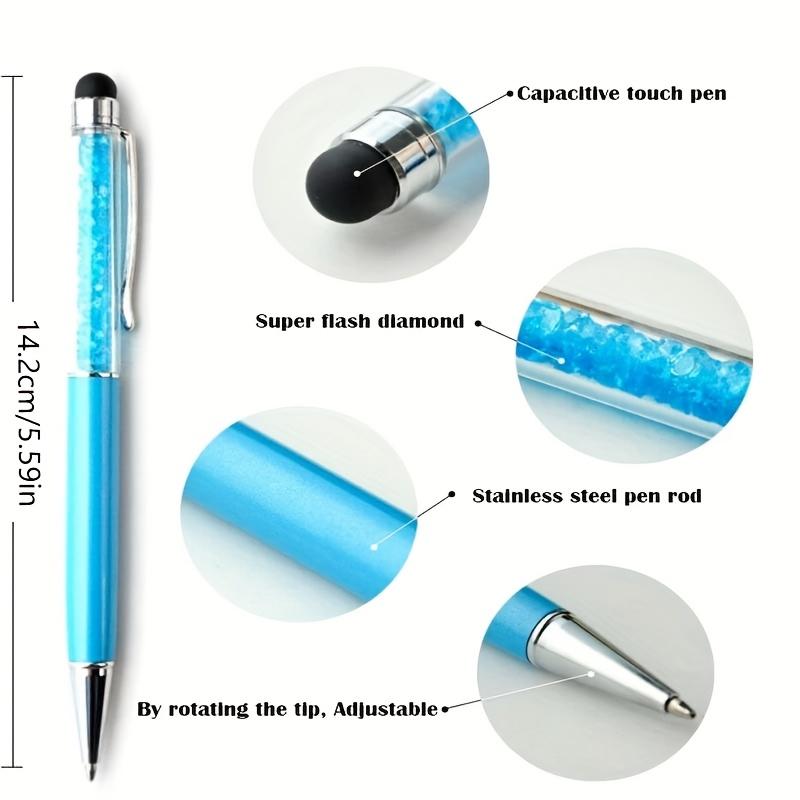 5 Sets of Diamond Metal Ballpoint Pens, Touch Screen Pens, Crystal Ballpoint Pens, Touch Pens, Crystal Handwriting Pens, Multifunctional and Portable