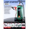 6000A 180psi 5 In1 Car Emergency Battery Pack Light 12v Booster Starting Device Capacitor Compressor Jump Starter With Air Pump