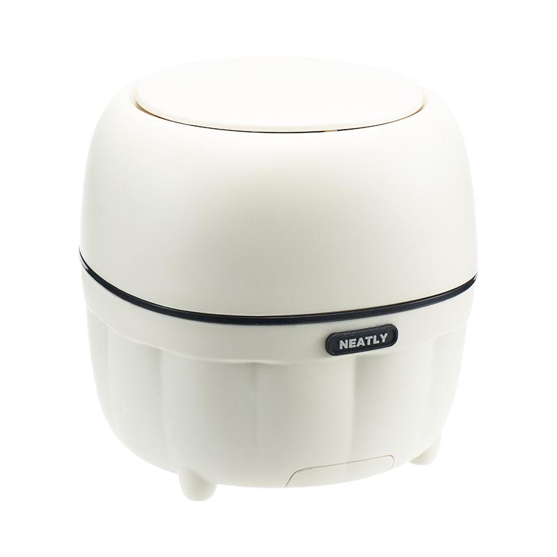 Press-Type Desktop Trash Can with Lid for Office, Living Room, Study, Coffee Table - Creative Storage Solution