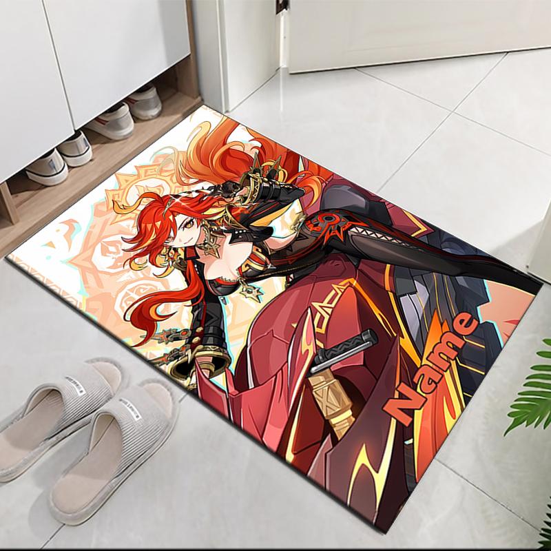 Custom Name Genshin Impact Printed Carpet, for Office Chair Living Room Bedroom Kitchen Room Decor Gifts.