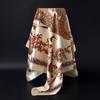 Fashion Square Silk Scarf Women Headband 90*90cm Print Neck Scarfs Office Hair Band Hand Kerchief Female Bandana Headwear