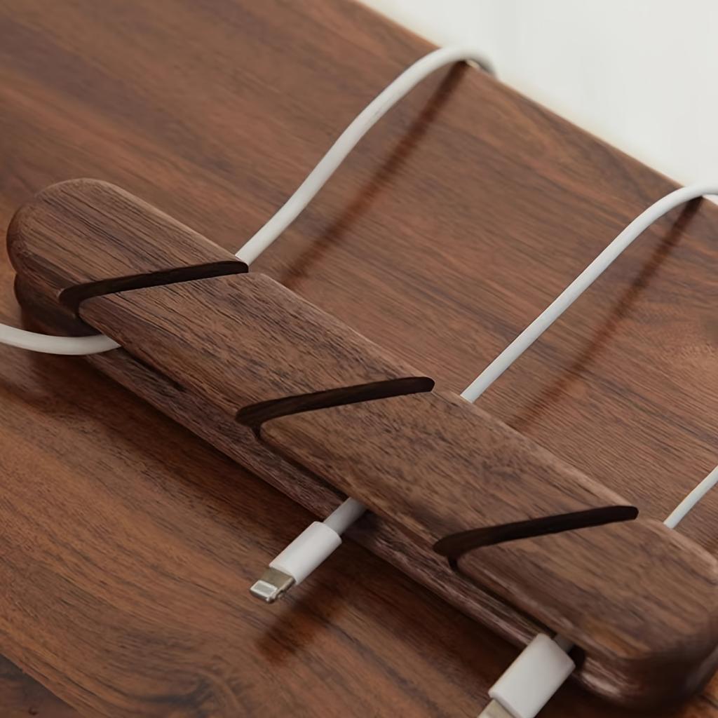 1PC Solid Wood Cable Clip-on Cable Organizer, Suitable for USB Charging Cables, Power Cords, and Mouse Cables. Wooden Cable Holder, Cable Organizer.