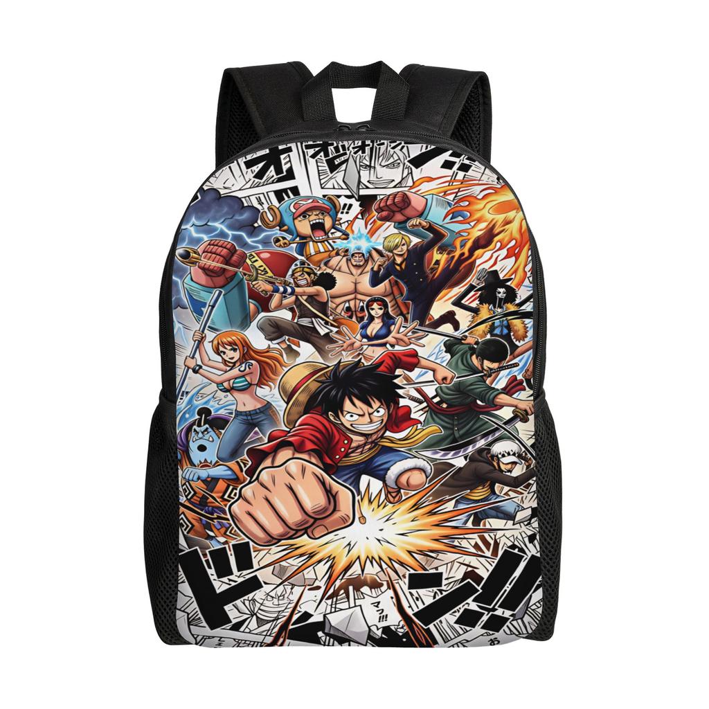 Ones Pieces Backpack Luffy Kawaii Backpacks Boy Girl Hiking Print High School Bags Colorful Rucksack
