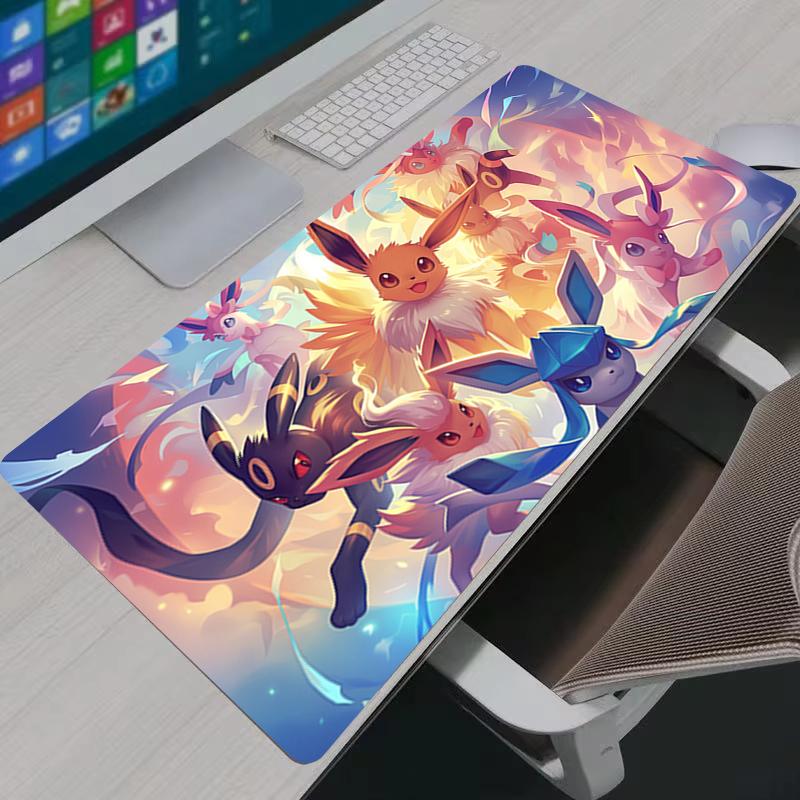 Mouse Pad Laptop Anime Kawaii Eevee Keyboard Rug Gaming Accessories Ppokemon Mousepad XXL Office PC Gamer Cabinet Desk Mat