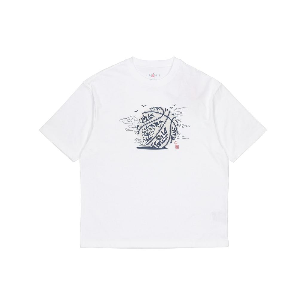 Jordan T Shirts Men's White Crew Neck Moderate Straight Fit DO4089-100