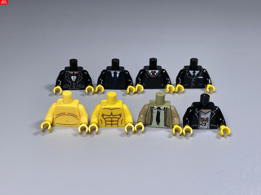 MOC Bricks Suit Series Chef Bridegroom Torso Cloth 4cm Figure Body Part Educational Building Blocks Assembled Toys Plastic Doll