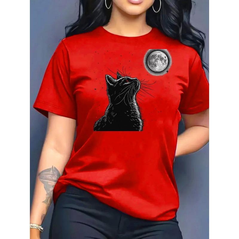 2026 New Summer Women's Printed Round Neck Fashionable Casual Versatile Short-Sleeve T-Shirt Top Y2k Top